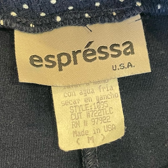 Vintage Espressa Navy & White Polka Dot Maxi Skirt | Stretch | Retro Chic | M - Picture 3 of 8